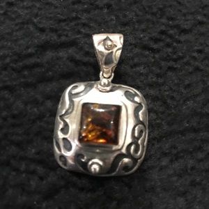 Silpada Sterling and amber slide